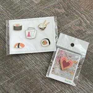 Sushi and Heart Enamel Pins